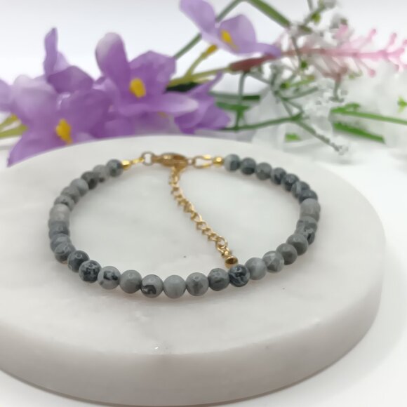 Minimalist Bracelet with Natural Jasper - Picture 6 of 13